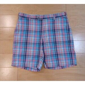 Peter Millar Seaside Collection Golf Shorts Men’s 34"x9" Plaid Linen/ Silk Blend